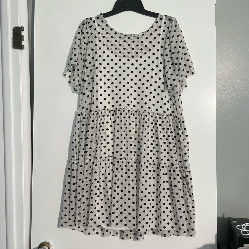 Black and White Polka Dot 2 Piece Dress